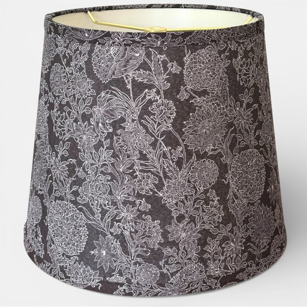 Designer Navy Botanical Floral Lampshade 12" Christian Lacroix New